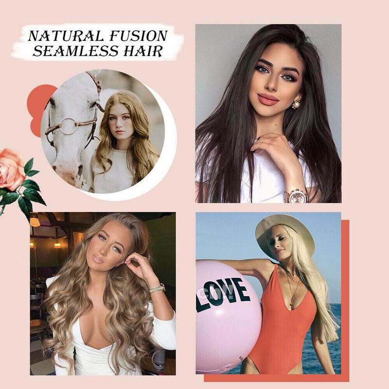 Aosome 2 Pieces Dark Brown Human Hair Clip in Hair Extensions 14inch,Straight Hairpiece about 25g/pc,total 50g - Image 3